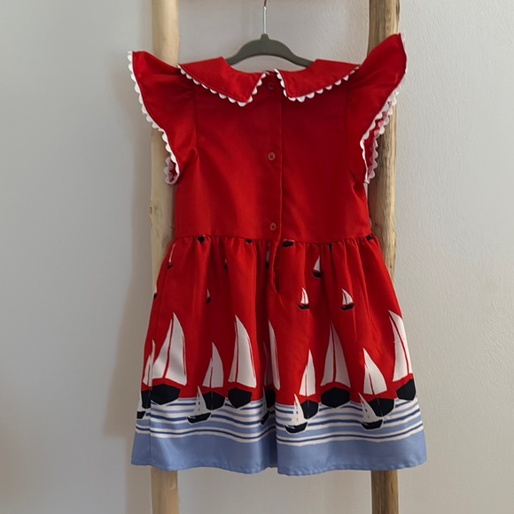 Janie and Jack Red Sailboat Dress - Picture 2 of 5
